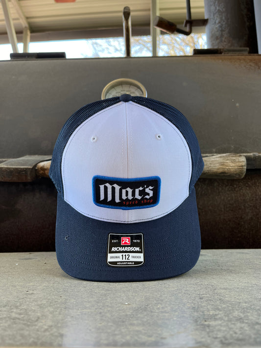 Navy & White Patch Hat