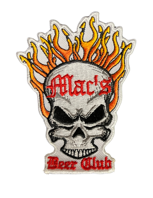 Orange Flame Skull Patch