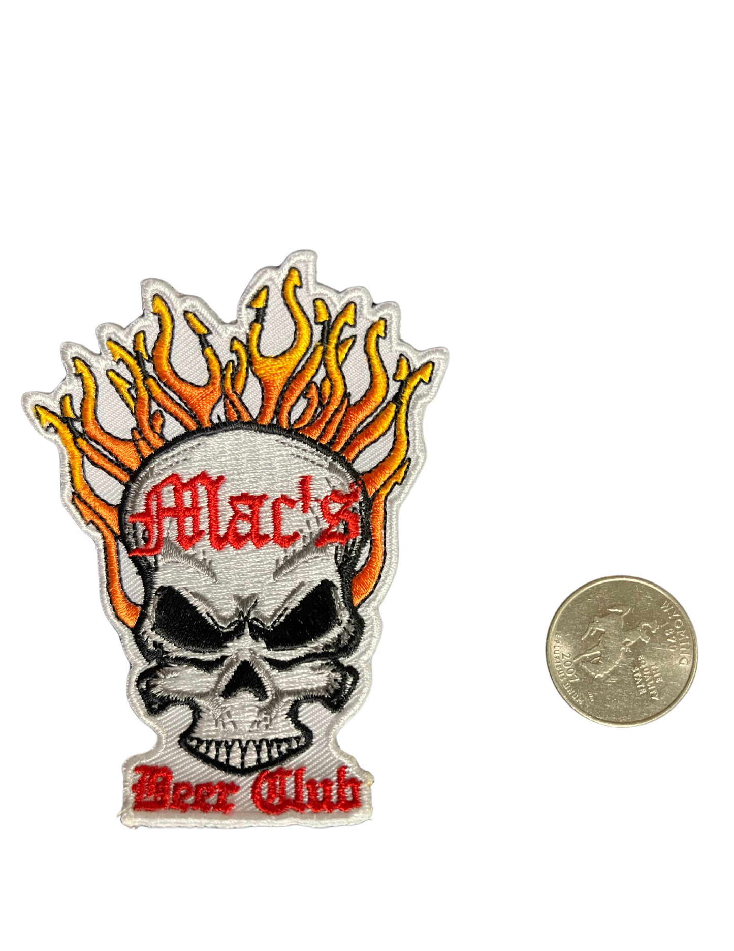 Orange Flame Skull Patch