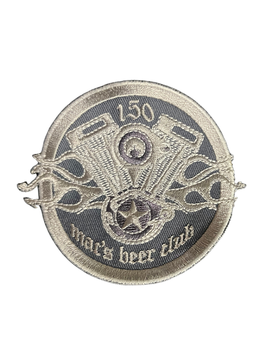 Silver V-Twin Flame Patch