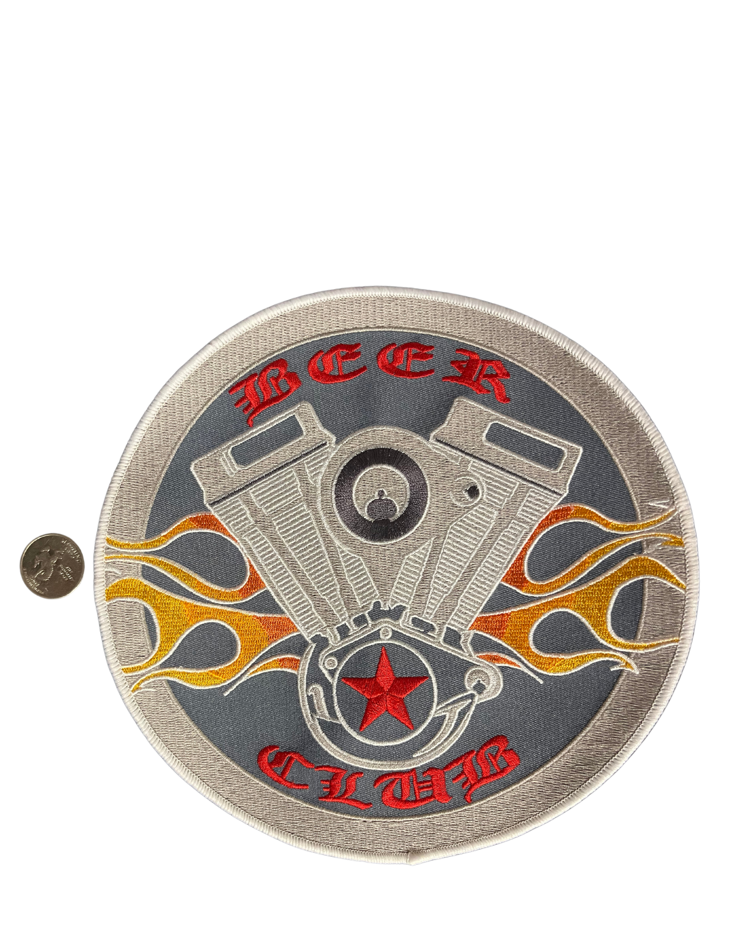 Large Light V-Twin Flame Patch